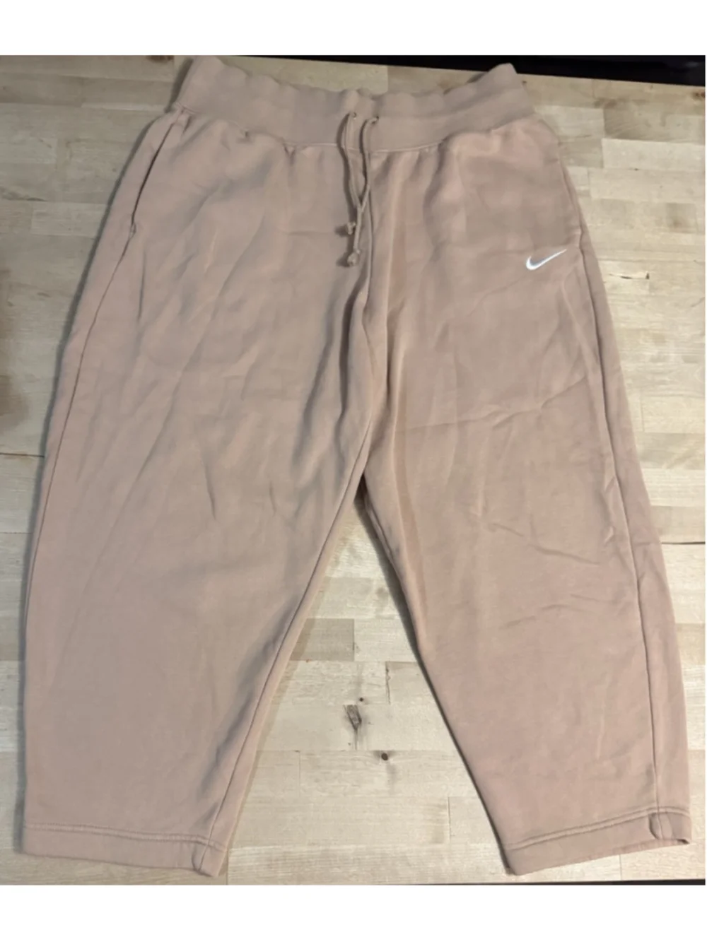 Nike Fleece High-Waisted Joggers Womens Sz XL Tan Ankle Sweatpant